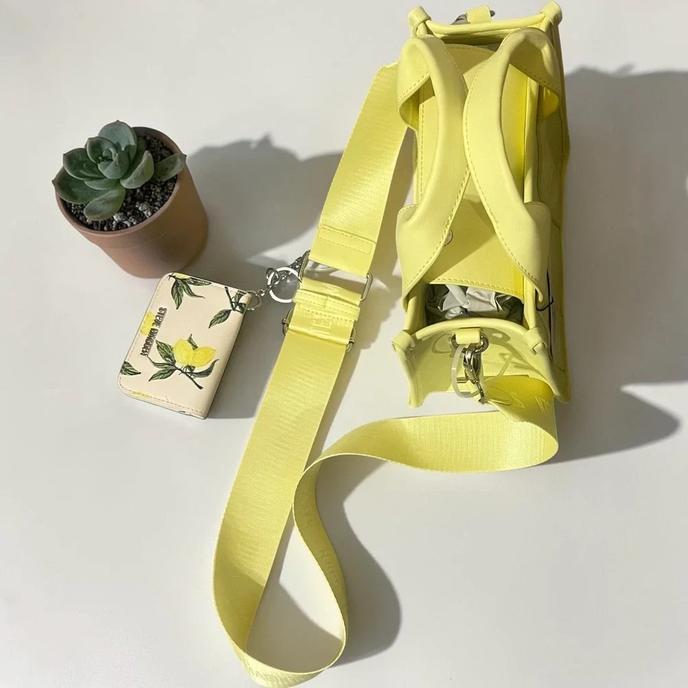 Steve Madden Satchel Women's Yellow  Crossbody w/Lemon‎ Pouch BWEBBER-CC  Medium